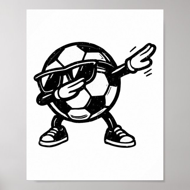 Dabbing Soccer Ll Funny Sport Player Dab Dance Foo Poster (Vorne)
