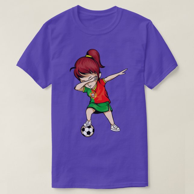 Dabbing Soccer Portugal Jersey Portugiesischer Fuß T-Shirt (Design vorne)