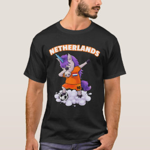 Dabbing Soccer Unicorn Niederlande Jersey - Nieder T-Shirt