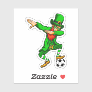 Dabbing St. Patricks Day Leprechaun Soccer Aufkleber