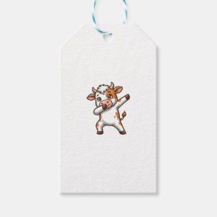 Dabbing Süße Kuh Vintage Gravur T-Shirt Design_ Geschenkanhänger