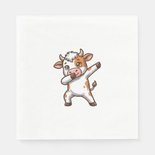 Dabbing Süße Kuh Vintage Gravur T-Shirt Design_ Serviette
