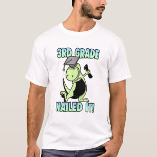 Dabbing T-Rex Dinosaur 3rd Grade Nail It T-Shirt