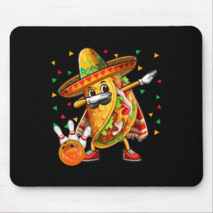 Dabbing Taco Bowling spielen Cinco De Mayo Spieler Mousepad