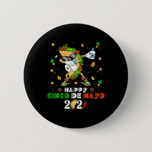 Dabbing Taco Cinco De Mayo 2021 Gesichtsmaske Quar Button