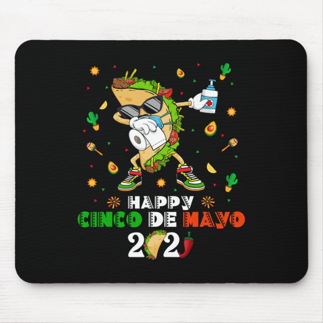 Dabbing Taco Cinco De Mayo 2021 Gesichtsmaske Quar Mousepad (Vorne)