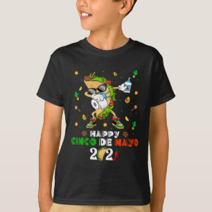 Dabbing Taco Cinco De Mayo 2021 Gesichtsmaske Quar T-Shirt