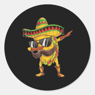Dabbing Taco Cinco De Mayo Boys Men Mexican Food S Runder Aufkleber