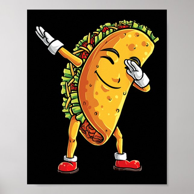 Dabbing Taco Cinco De Mayo Funny Boys Männer Mexik Poster (Vorne)