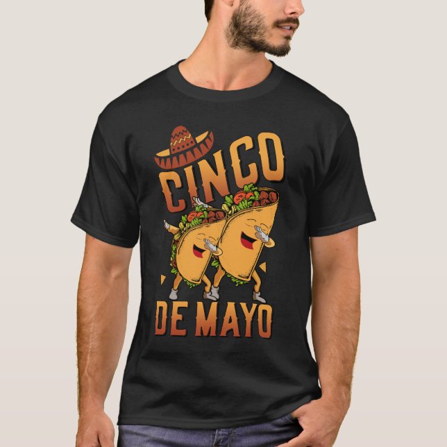 Dabbing Taco Cinco De Mayo Funny Boys Männer Mexik T-Shirt (Vorderseite)