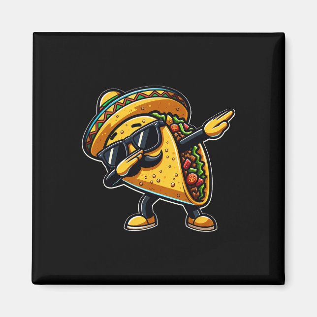 Dabbing Taco Cinco De Mayo Funny Mexican Fathers D Magnet (Vorne)