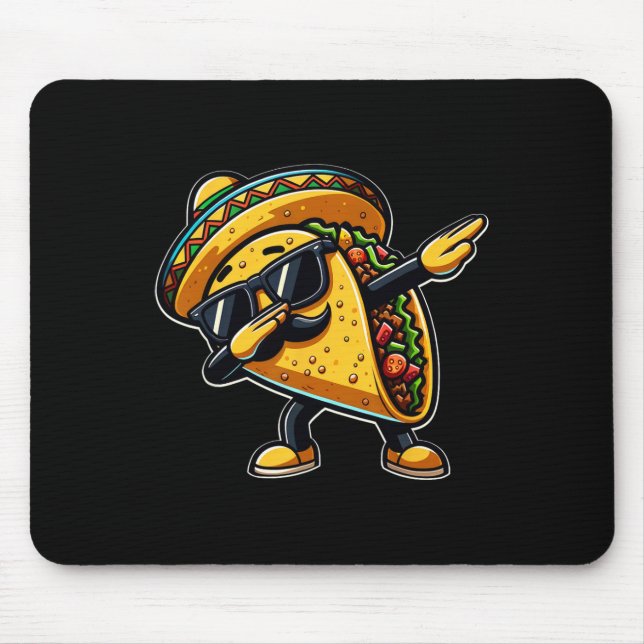 Dabbing Taco Cinco De Mayo Funny Mexican Fathers D Mousepad (Vorne)