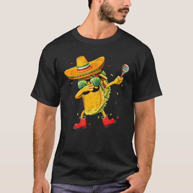 Dabbing Taco Cinco De Mayo Kinder Jungen mexikanis T-Shirt (Vorderseite)
