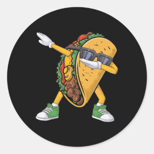 Dabbing Taco Cinco De Mayo Lustige Jungen Männer M Runder Aufkleber
