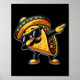 Dabbing Taco Cinco De Mayo Lustiger mexikanischer  Poster