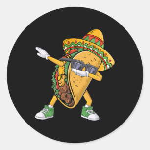Dabbing Taco Cinco De Mayo Lustiges Mexikanisches Runder Aufkleber