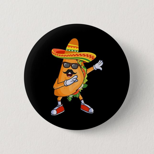 Dabbing Taco Funny Cinco De Mayo Mexiko Party Button (Vorderseite)