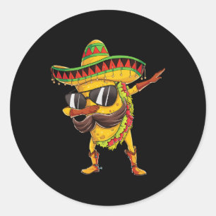 Dabbing Taco T Shirt Cinco De Mayo Kinder Jungen M Runder Aufkleber