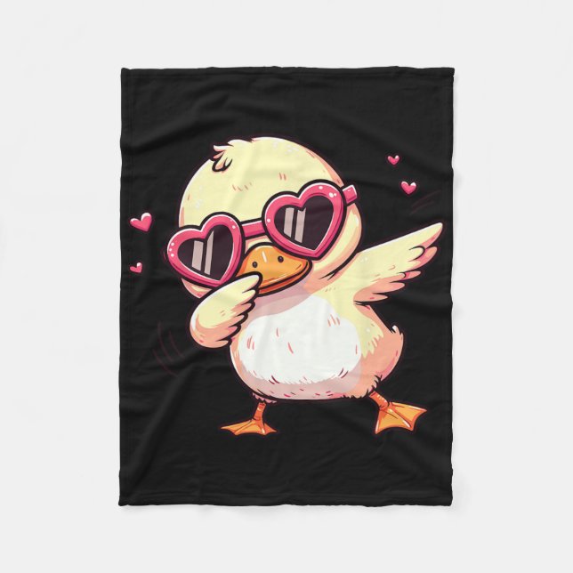 Dabbing-Tanz-Ente-Herz-Sungles  Fleecedecke (Vorderseite)
