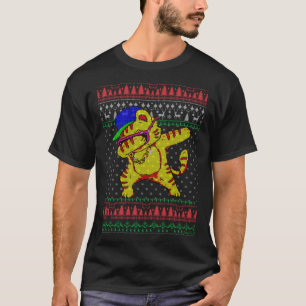 Dabbing-Tanz Katze hässlicher Weihnachtspullover T-Shirt