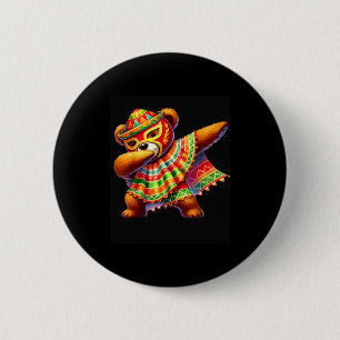 Dabbing Teddy Bär Lucha Libre Cinco De Mayo Mexika Button