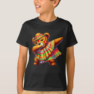 Dabbing Teddy Bär Lucha Libre Cinco De Mayo Mexika T-Shirt