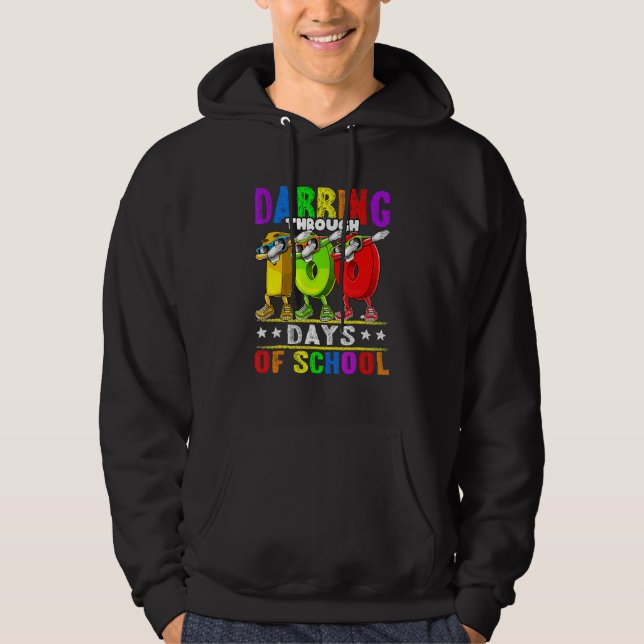Dabbing Through 100 Days of School 100th Day Schoo Hoodie (Vorderseite)