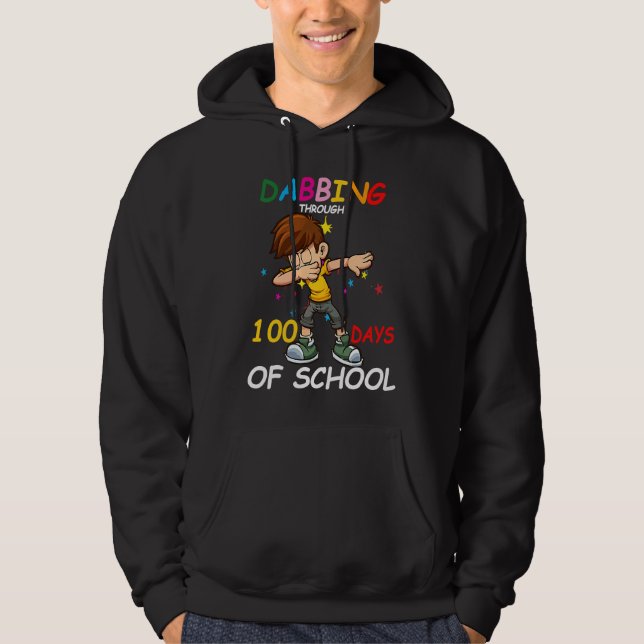 Dabbing Through 100 Days Of School Dab  Kids Boys Hoodie (Vorderseite)