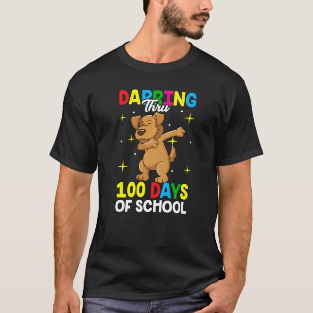 Dabbing Thru 100 days of school Dab Dog Lover Teac T-Shirt (Vorderseite)