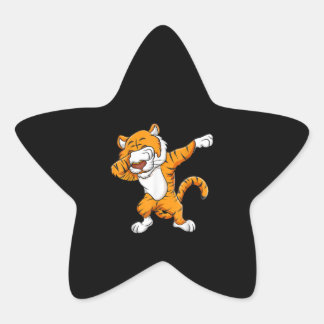Dabbing Tiger Squad Football Mascot Funny Dab Stern-Aufkleber