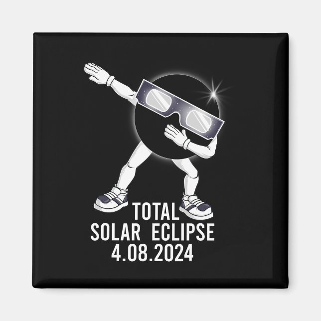 Dabbing Total Solar Eclipse 04.08.2024 Fun Dab Boy Magnet (Vorne)
