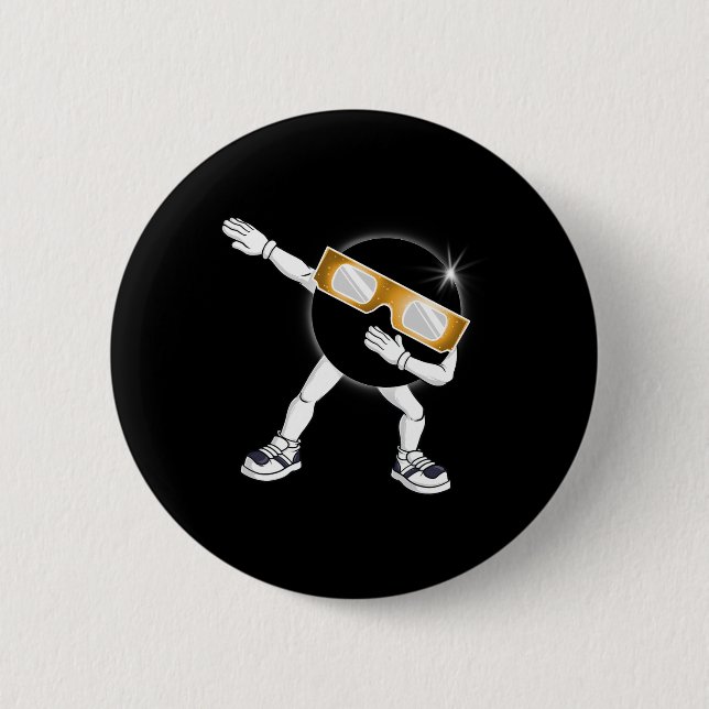 Dabbing Total Solar Eclipse 2024 Fun Dab Boys Girl Button (Vorderseite)