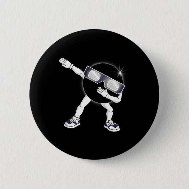Dabbing Total Solar Eclipse 2024 Totality Dab Kids Button (Vorderseite)