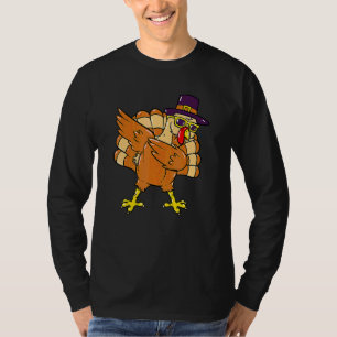 Dabbing Truthahn Erntedankfest Pilger Jungen Mädch T-Shirt