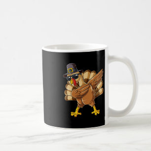 Dabbing Truthahn Erntedankfest Pilger Jungen Männe Kaffeetasse