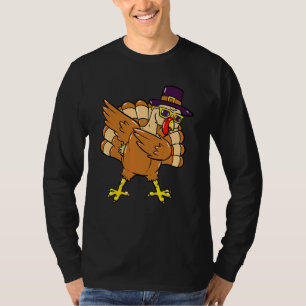Dabbing Truthahn Erntedankfest Tag Pilger T-Shirt