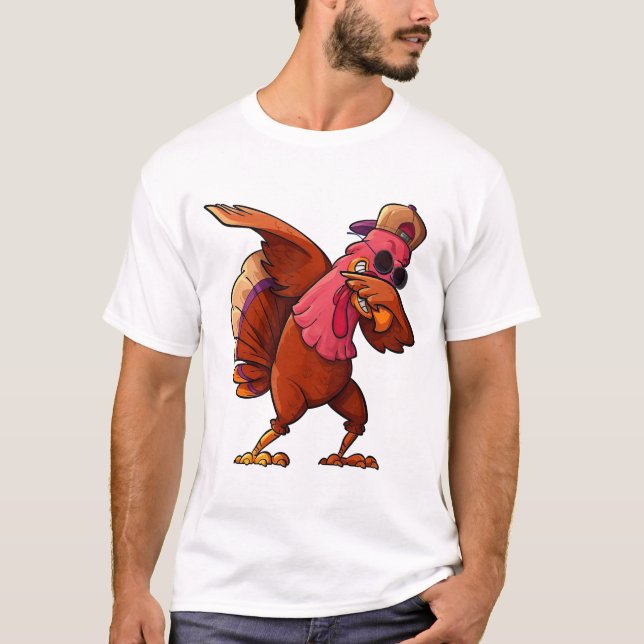 Dabbing Türkei Erntedank Shirt - Funny Pilgrim (Vorderseite)