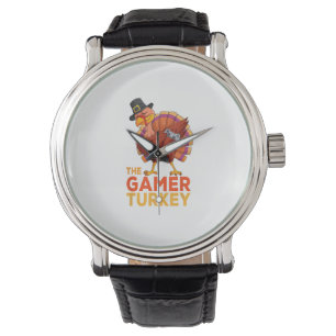 Dabbing Turkey Gamer Erntedank Gaming Kids Boys Armbanduhr