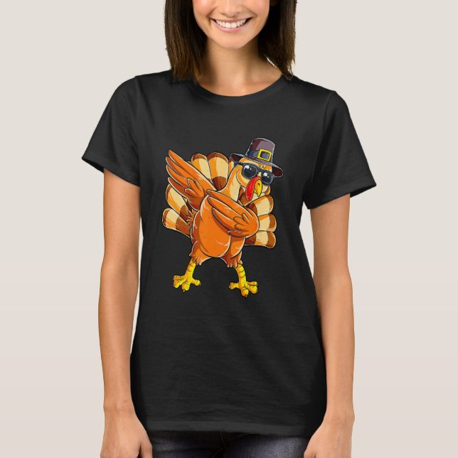 Dabbing Turkey Thanksgiving Day Family Dinner Part T-Shirt (Vorderseite)