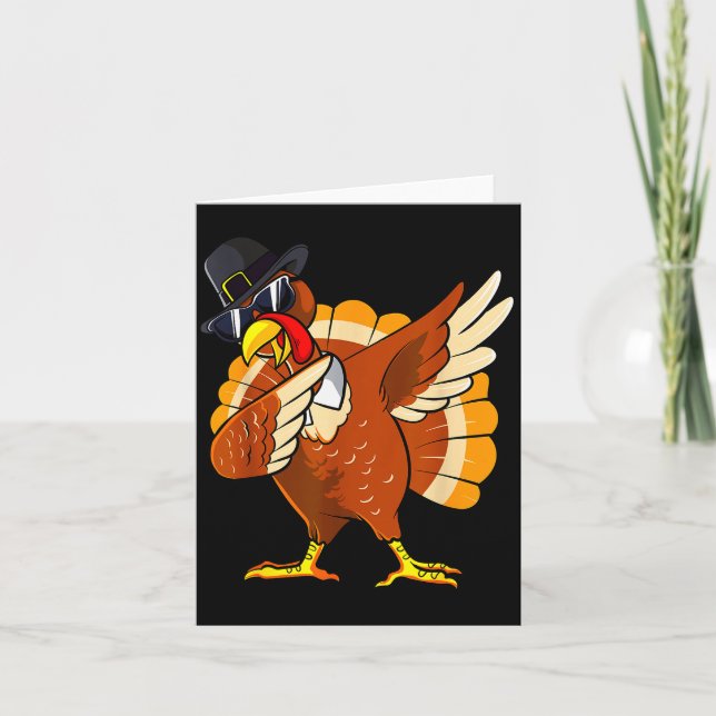 Dabbing Turkey Thanksgiving Day Lgrim Boys Kids Me Karte (Vorderseite)