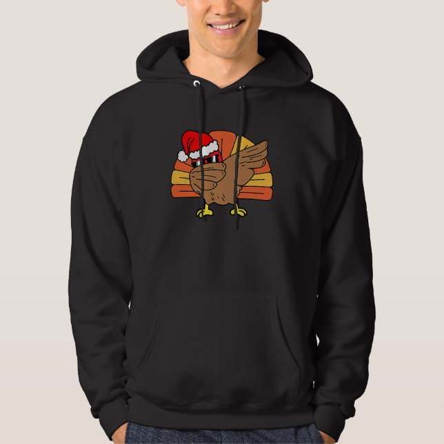 Dabbing Turkey Thanksgiving Holiday Pilgrim  Chris Hoodie (Vorderseite)