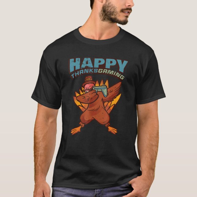 Dabbing Turkey Thanksgiving T-Shirt (Vorderseite)