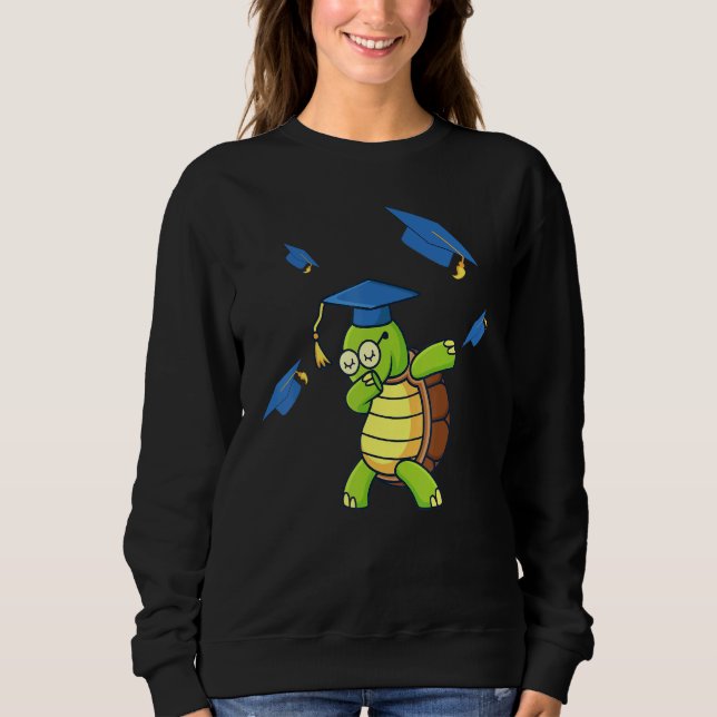 Dabbing Turtle Graduation Student Graduated Sweatshirt (Vorderseite)