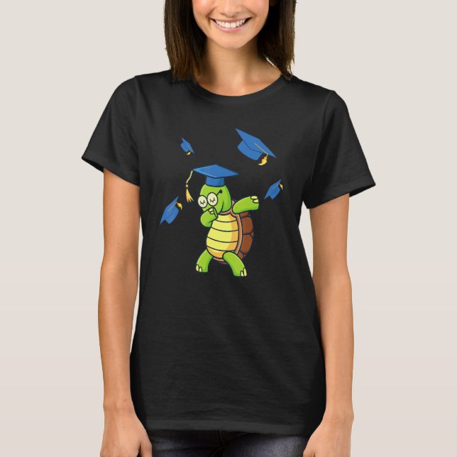 Dabbing Turtle Graduation Student Graduated T-Shirt (Vorderseite)