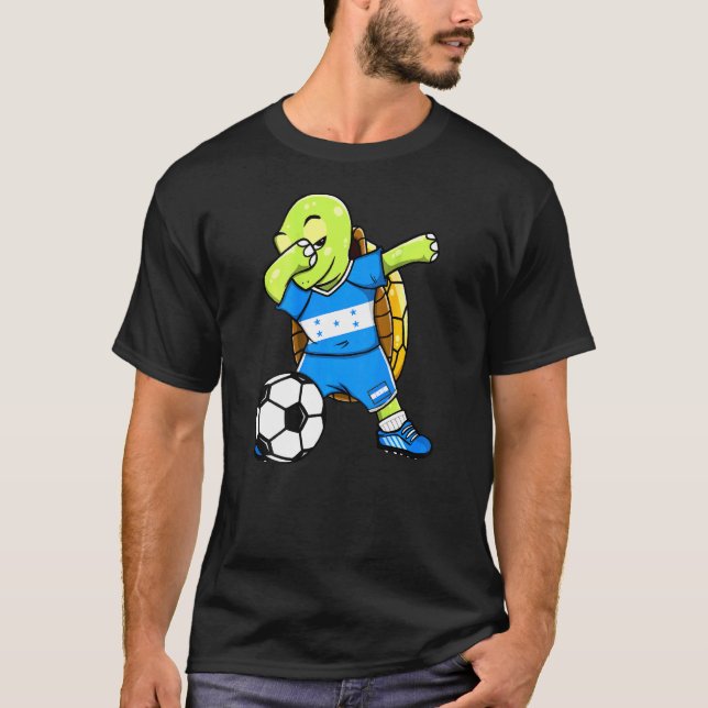 Dabbing Turtle Honduras Soccer Fans Jersey Hondura T-Shirt (Vorderseite)