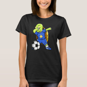Dabbing Turtle Kosovo Soccer Fans Jersey Kosovo F T-Shirt