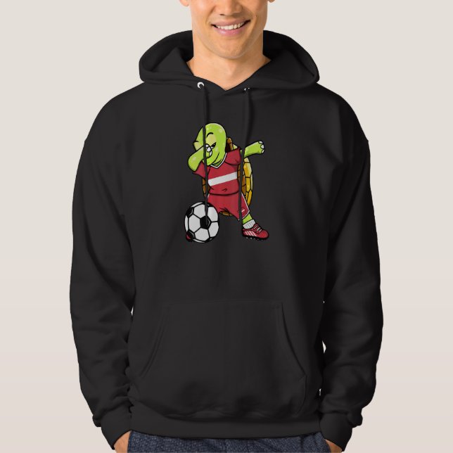 Dabbing Turtle Latvia Soccer Fans Jersey Lettisch  Hoodie (Vorderseite)