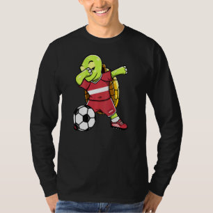 Dabbing Turtle Latvia Soccer Fans Jersey Lettisch  T-Shirt