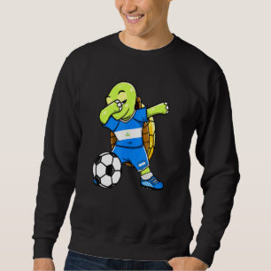 Dabbing Turtle Nicaragua Fußball Fans Jersey Flag  Sweatshirt
