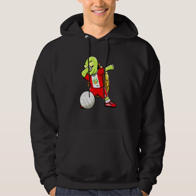 Dabbing Turtle Peru Volleyball Fans Jersey Peruvia Hoodie (Vorderseite)